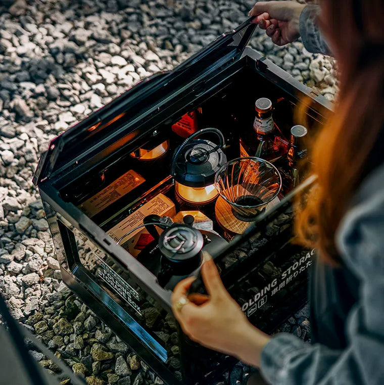 Folding Storage Crate with Wood Lid