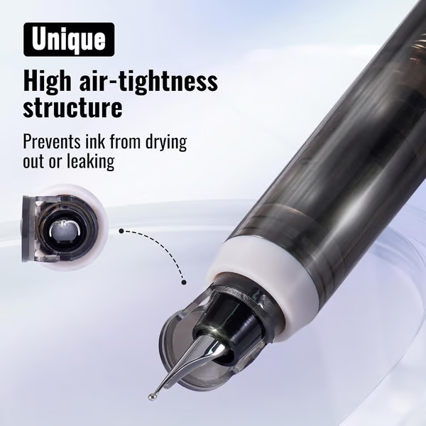 Fountain Pen - Retractable and Refillable Fountain Pen with Ink Cartridges