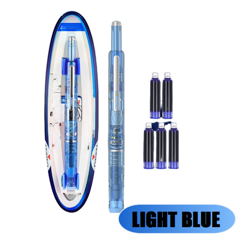 Fountain Pen - Retractable and Refillable Fountain Pen with Ink Cartridges
