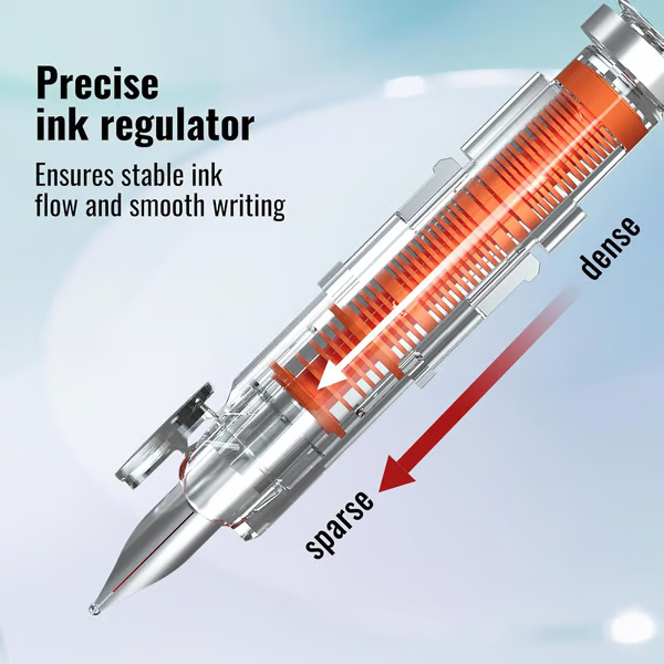 Fountain Pen - Retractable and Refillable Fountain Pen with Ink Cartridges