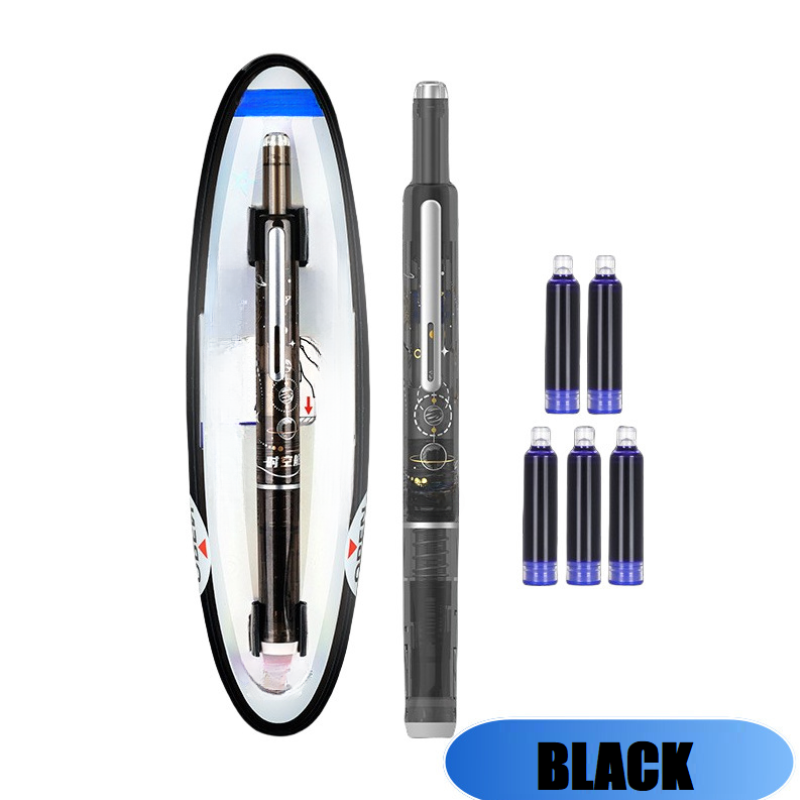 Fountain Pen - Retractable and Refillable Fountain Pen with Ink Cartridges