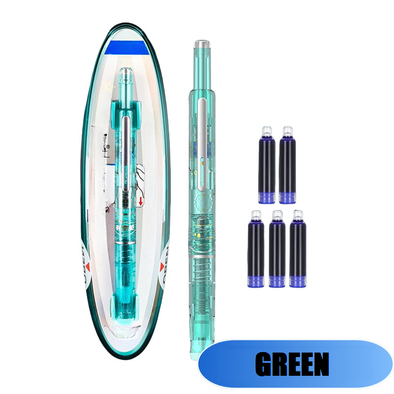 Fountain Pen - Retractable and Refillable Fountain Pen with Ink Cartridges