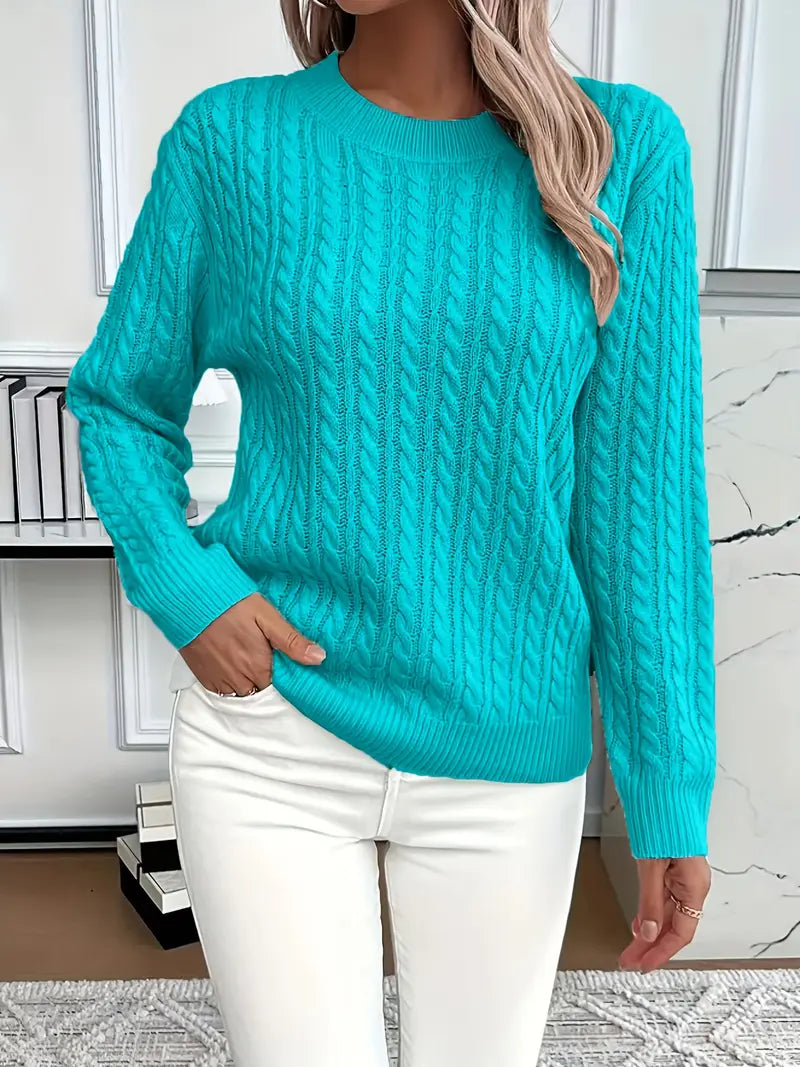 Image of Frances | Women's Long Sleeve Cable Knit Sweater