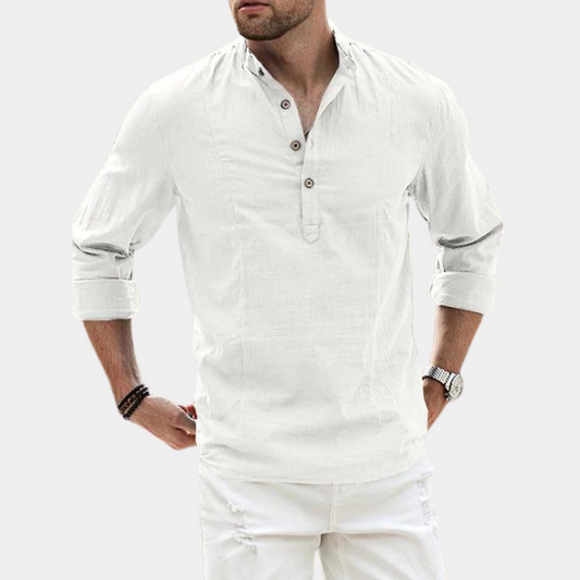 Image of Francis | Men's Long Sleeve Henley Shirt