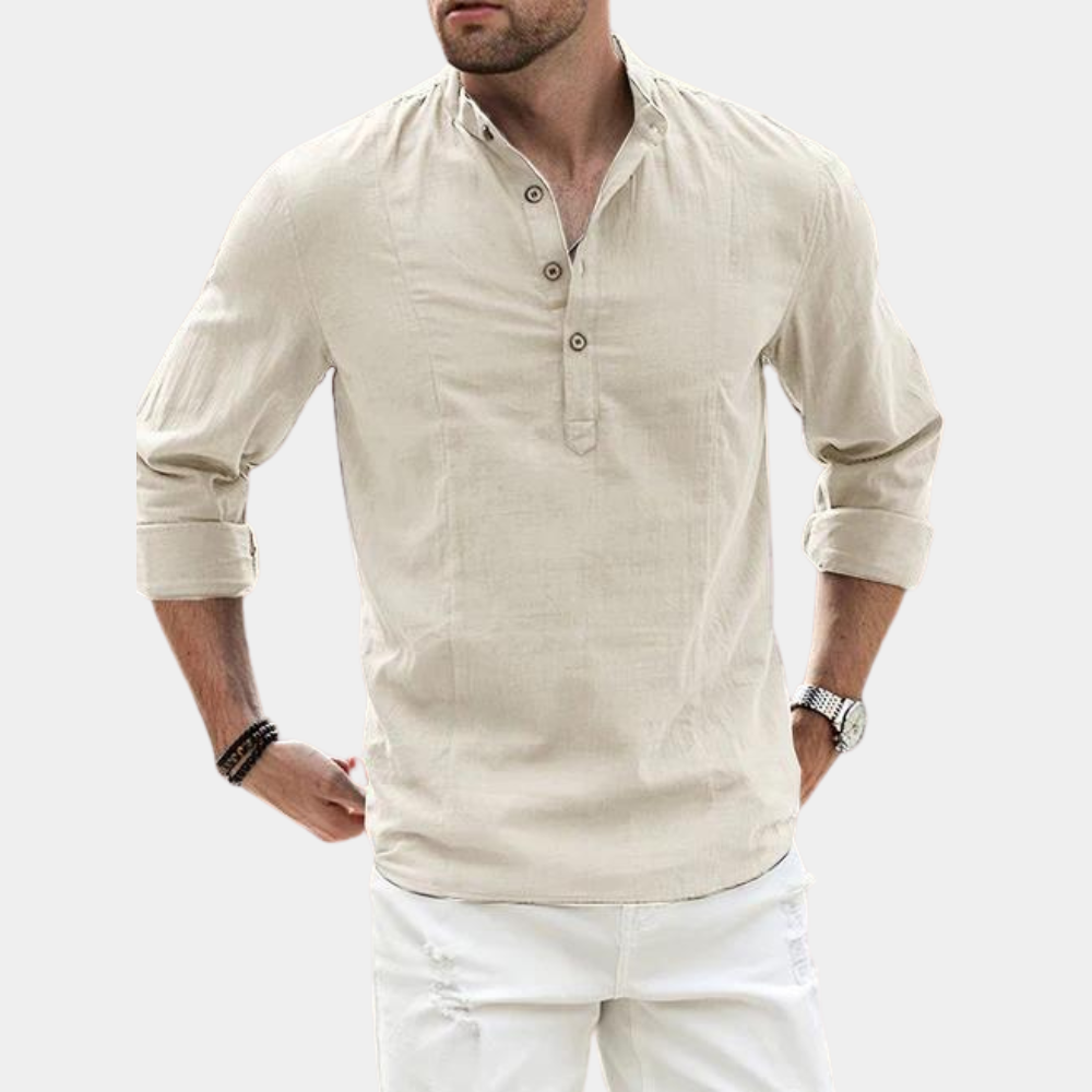 Image of Francis | Men's Long Sleeve Henley Shirt
