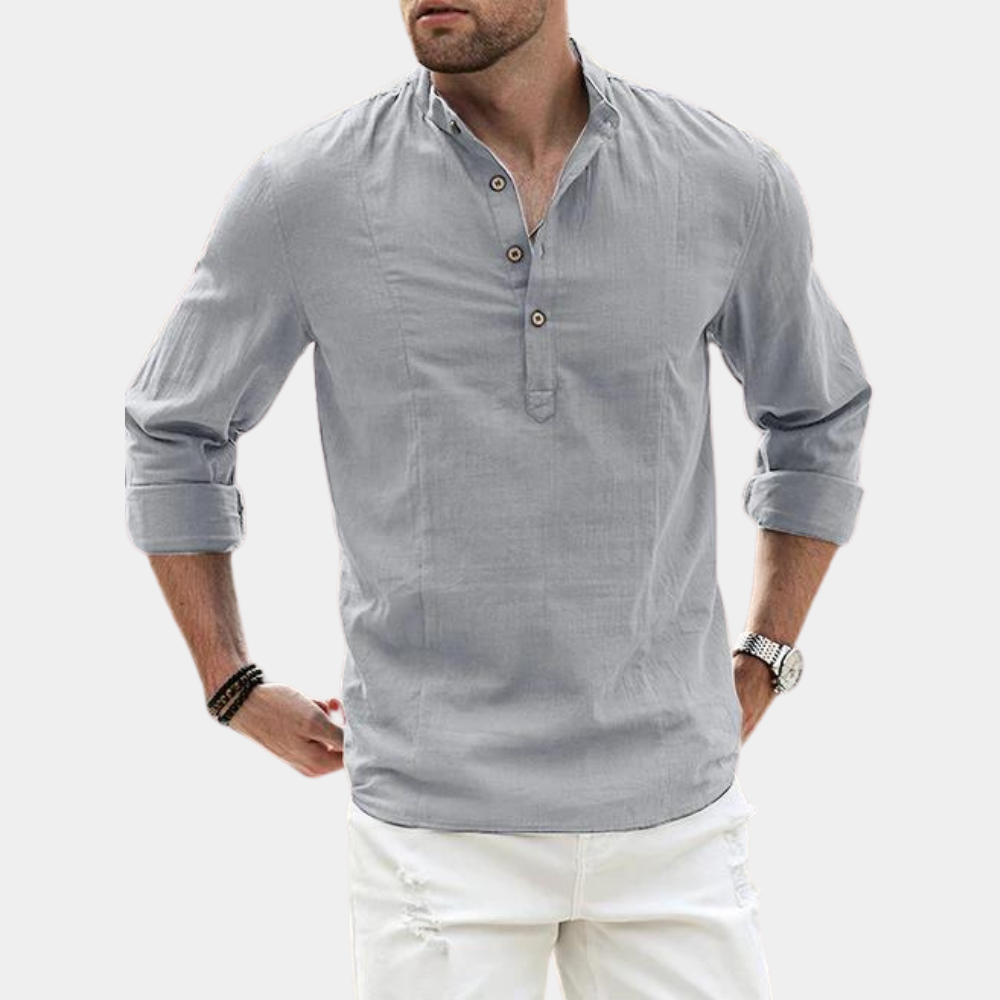 Image of Francis | Men's Long Sleeve Henley Shirt