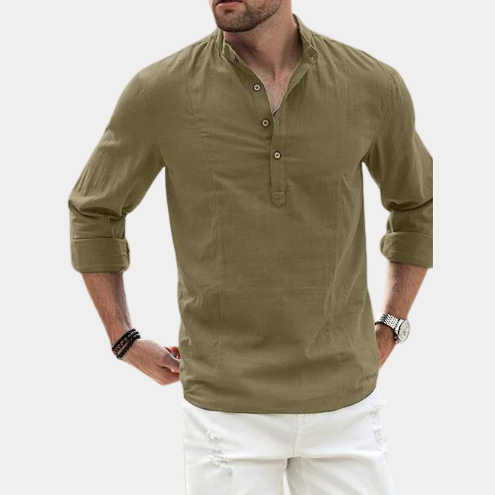Image of Francis | Men's Long Sleeve Henley Shirt