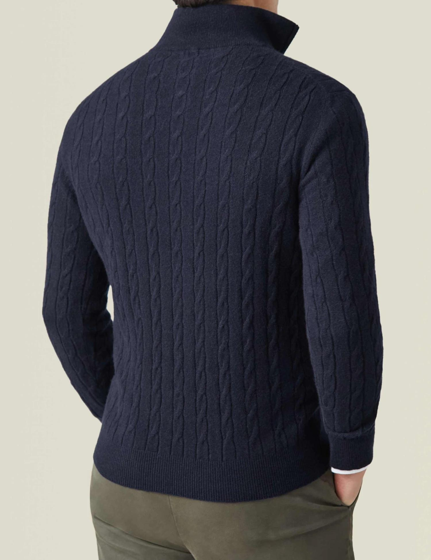 Image of Frederick | Men's Half-Zip Cable Knit Sweater