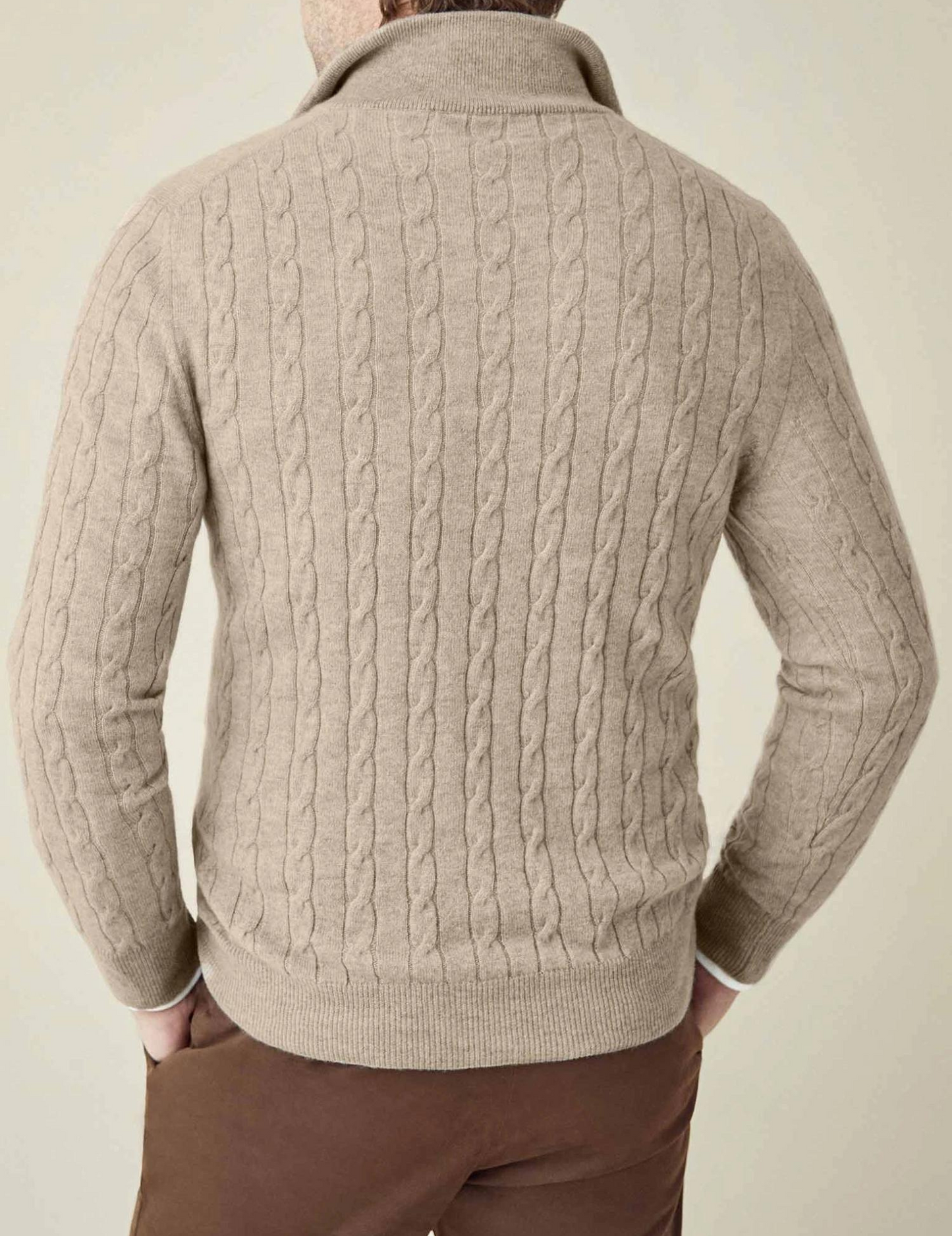 Image of Frederick | Men's Half-Zip Cable Knit Sweater