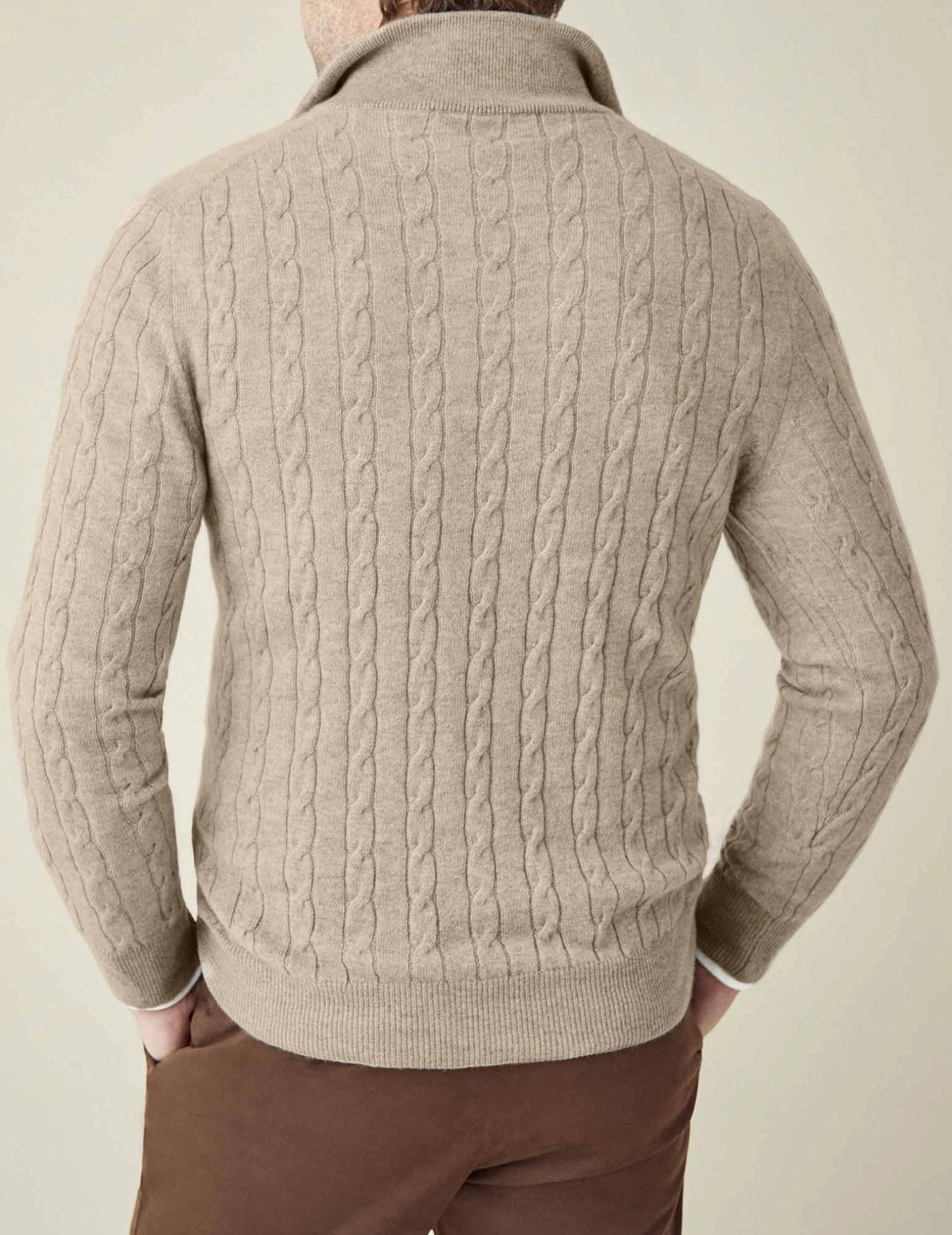 Image of Frederick | Men's Half-Zip Cable Knit Sweater