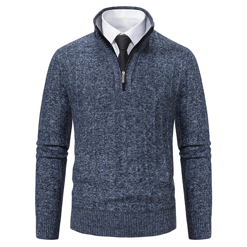 Frederick | Men's Half-Zip Cable Knit Sweater - Image 2