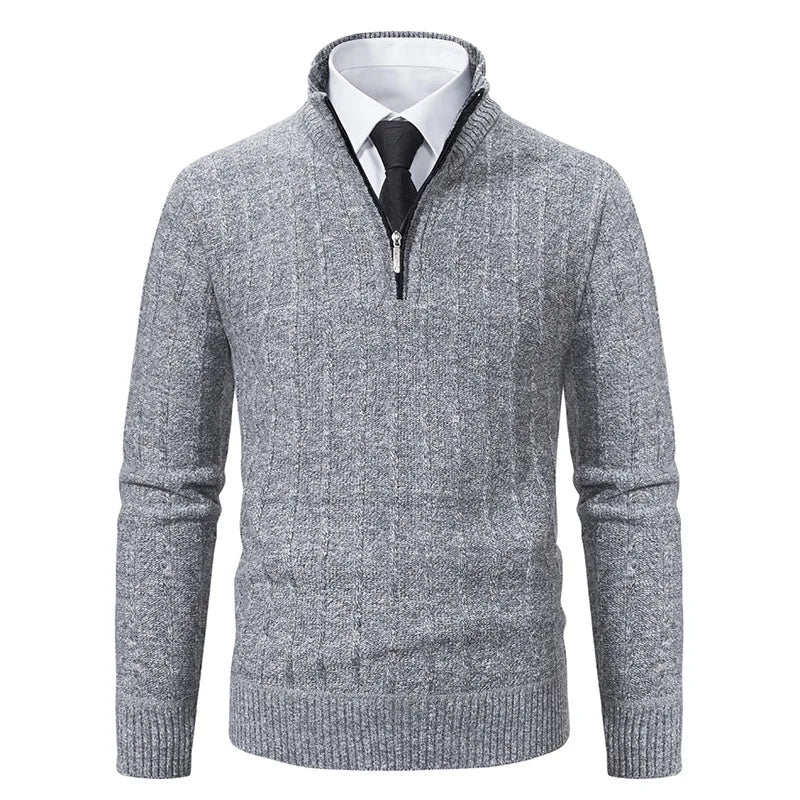 Frederick | Men's Half-Zip Cable Knit Sweater - Image 3