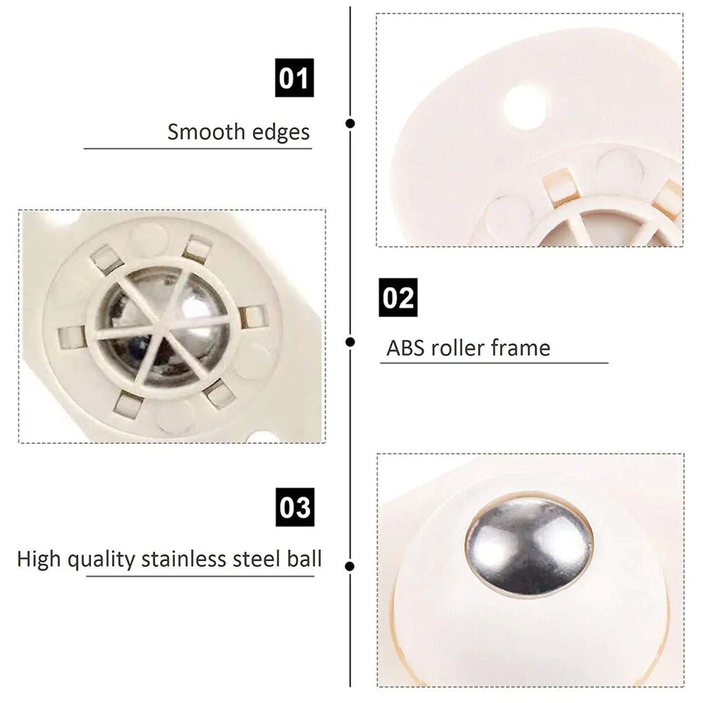 FurnitureWheels - Self-Adhesive 360° Rotatable Furniture Wheels