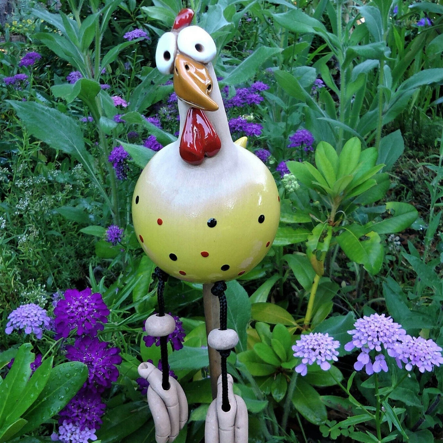 Garden Decoration | Fence Figure Chicken | Weatherproof Humor Design | FenceFunky