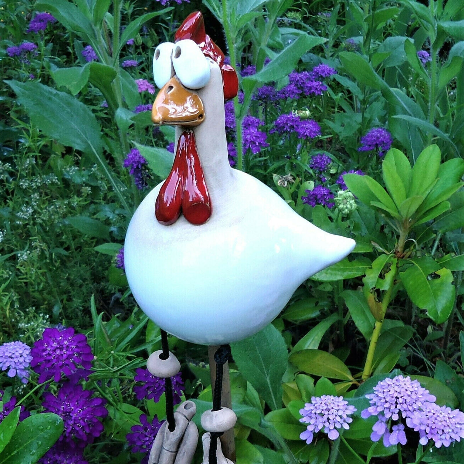 Garden Decoration | Fence Figure Chicken | Weatherproof Humor Design | FenceFunky
