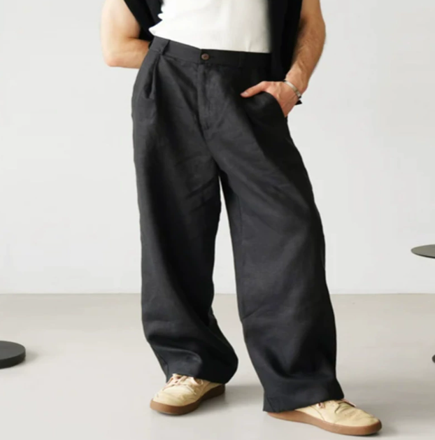 Image of Garrett | Men's High-Waisted Chino Trousers
