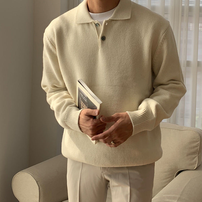 Image of Gary | Men's Long Sleeve Knit Polo Sweater
