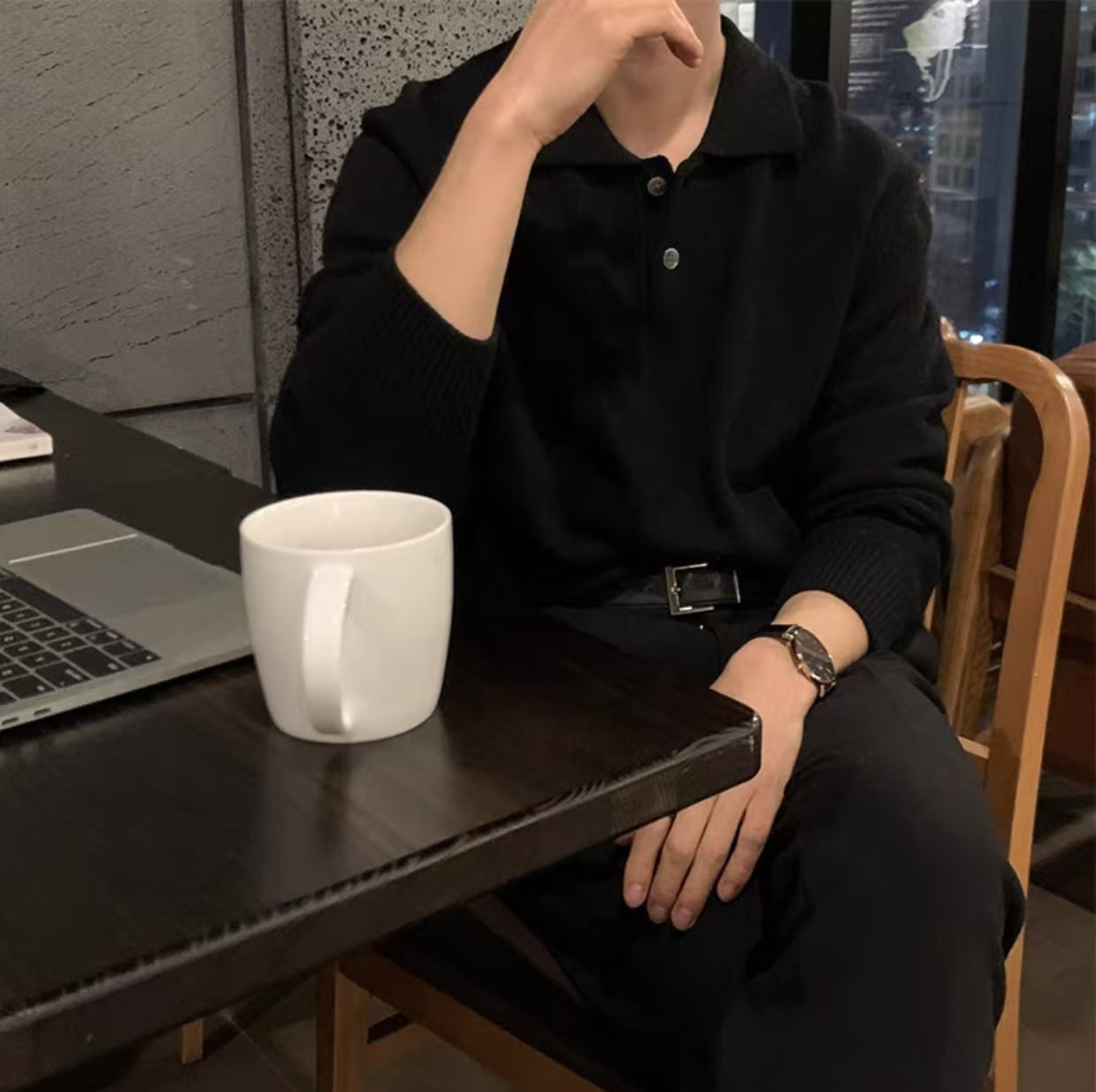 Image of Gary | Men's Long Sleeve Knit Polo Sweater