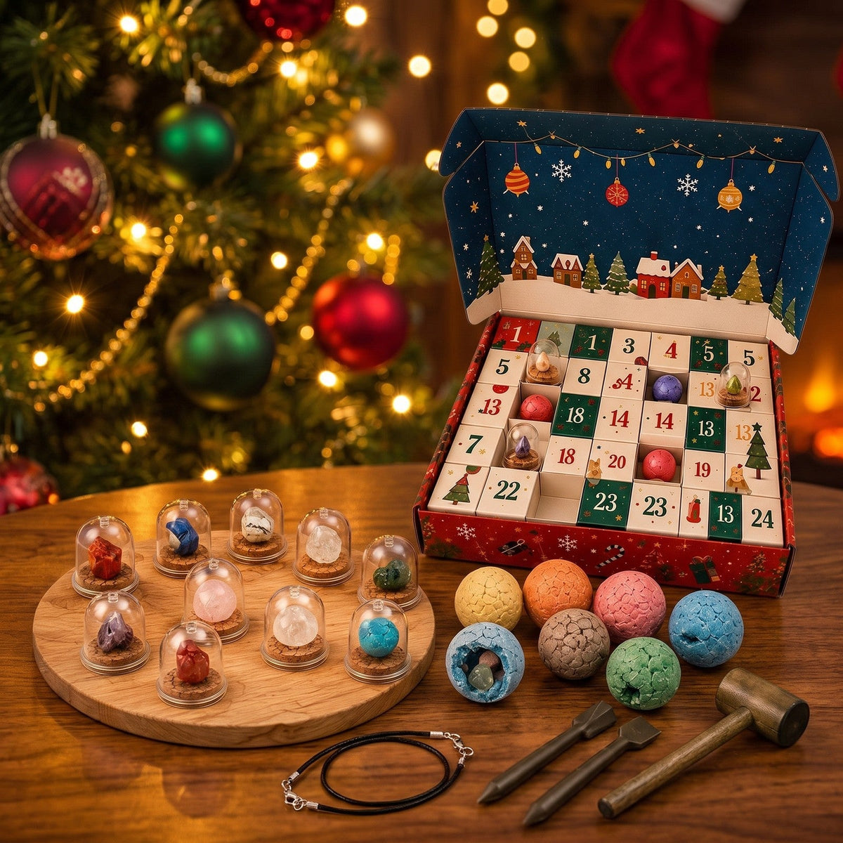 Gemstone Dig Advent Calendar for Kids, 24 Days of Digging and Discovery