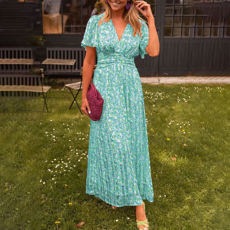 Image of Georgia | Women's V-Neck Wrap Maxi Dress