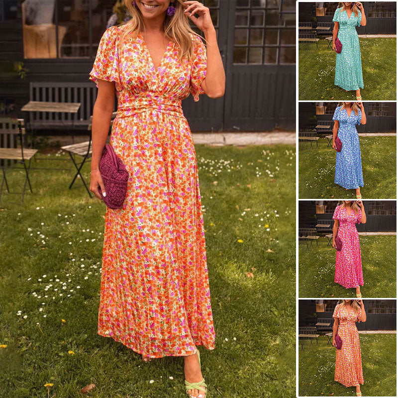 Image of Georgia | Women's V-Neck Wrap Maxi Dress