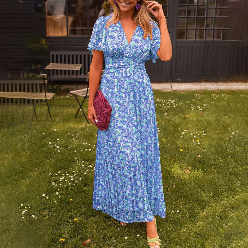 Image of Georgia | Women's V-Neck Wrap Maxi Dress