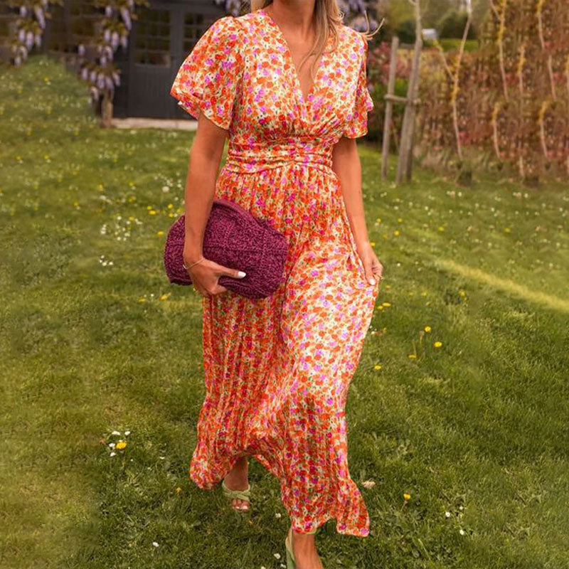 Image of Georgia | Women's V-Neck Wrap Maxi Dress