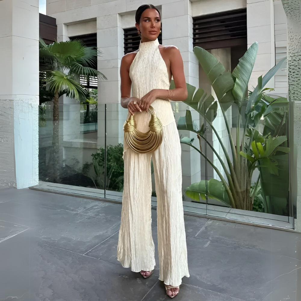 Image of Geraldine | Women's Backless Halter Maxi Dress