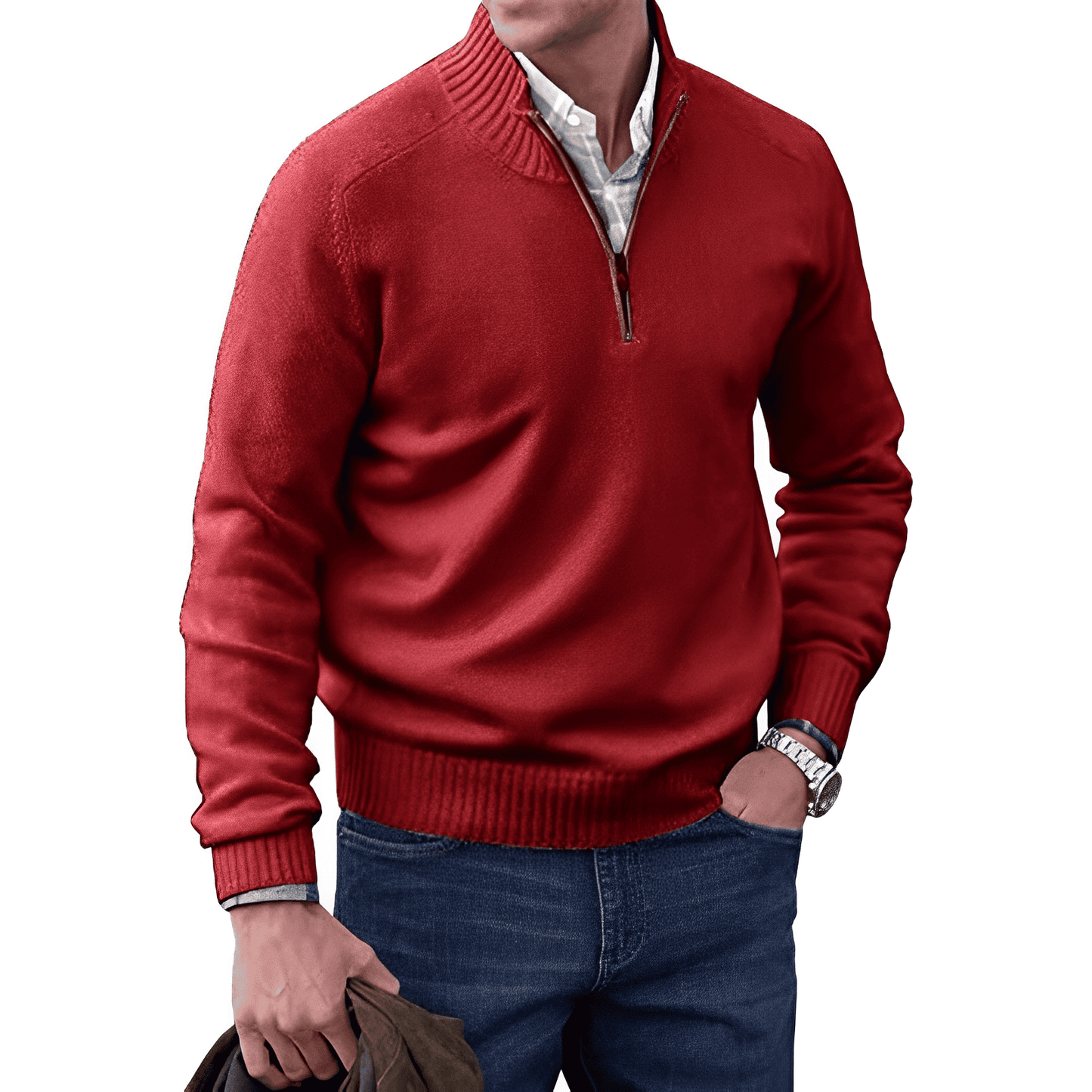 Image of Glen | Men's Quarter-Zip Mock Neck Sweater