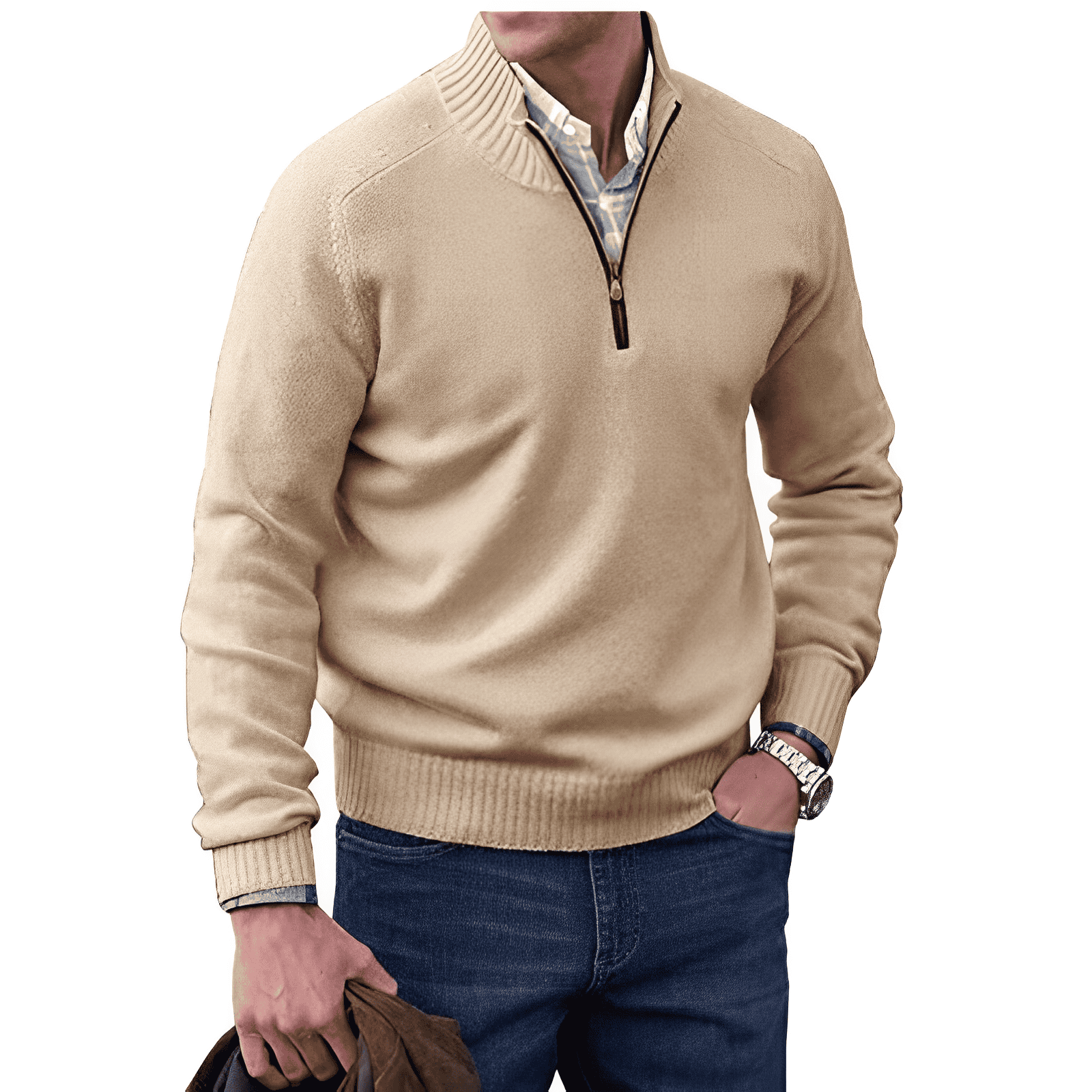 Image of Glen | Men's Quarter-Zip Mock Neck Sweater