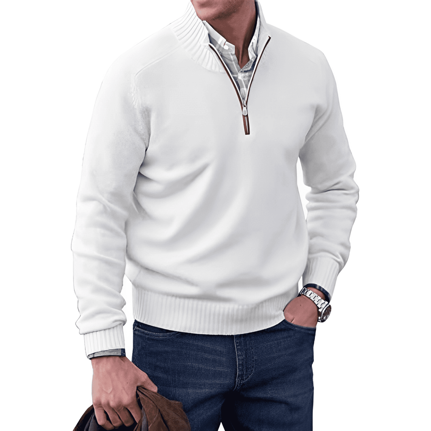 Image of Glen | Men's Quarter-Zip Mock Neck Sweater