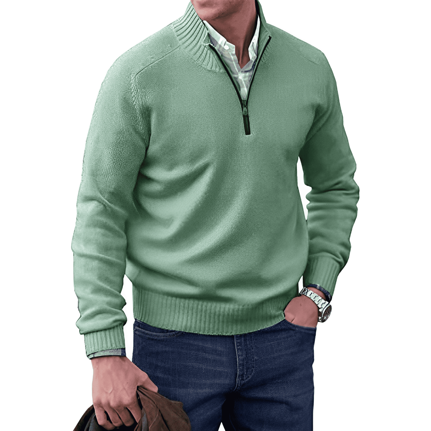 Image of Glen | Men's Quarter-Zip Mock Neck Sweater