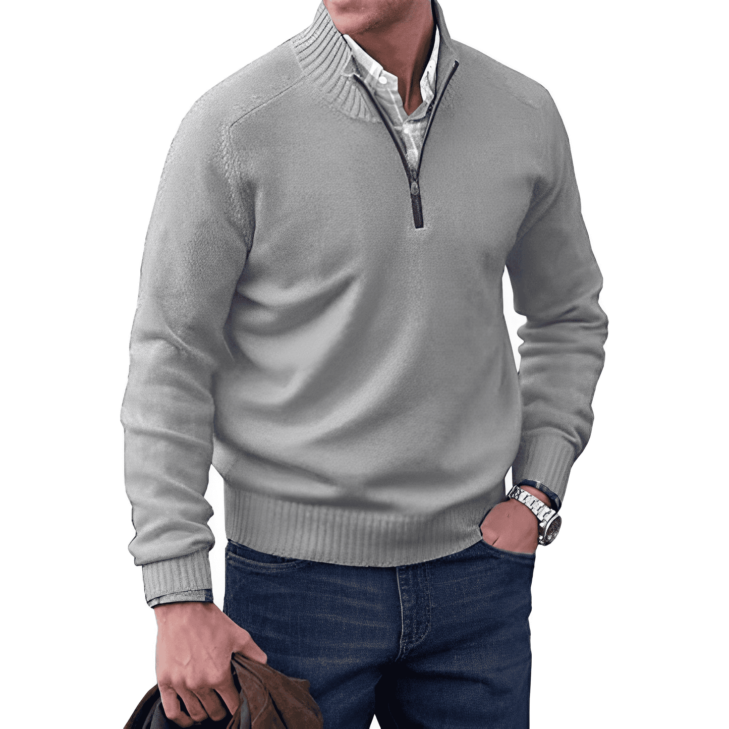 Image of Glen | Men's Quarter-Zip Mock Neck Sweater