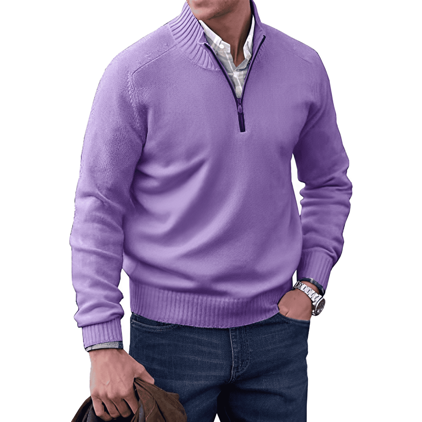 Image of Glen | Men's Quarter-Zip Mock Neck Sweater