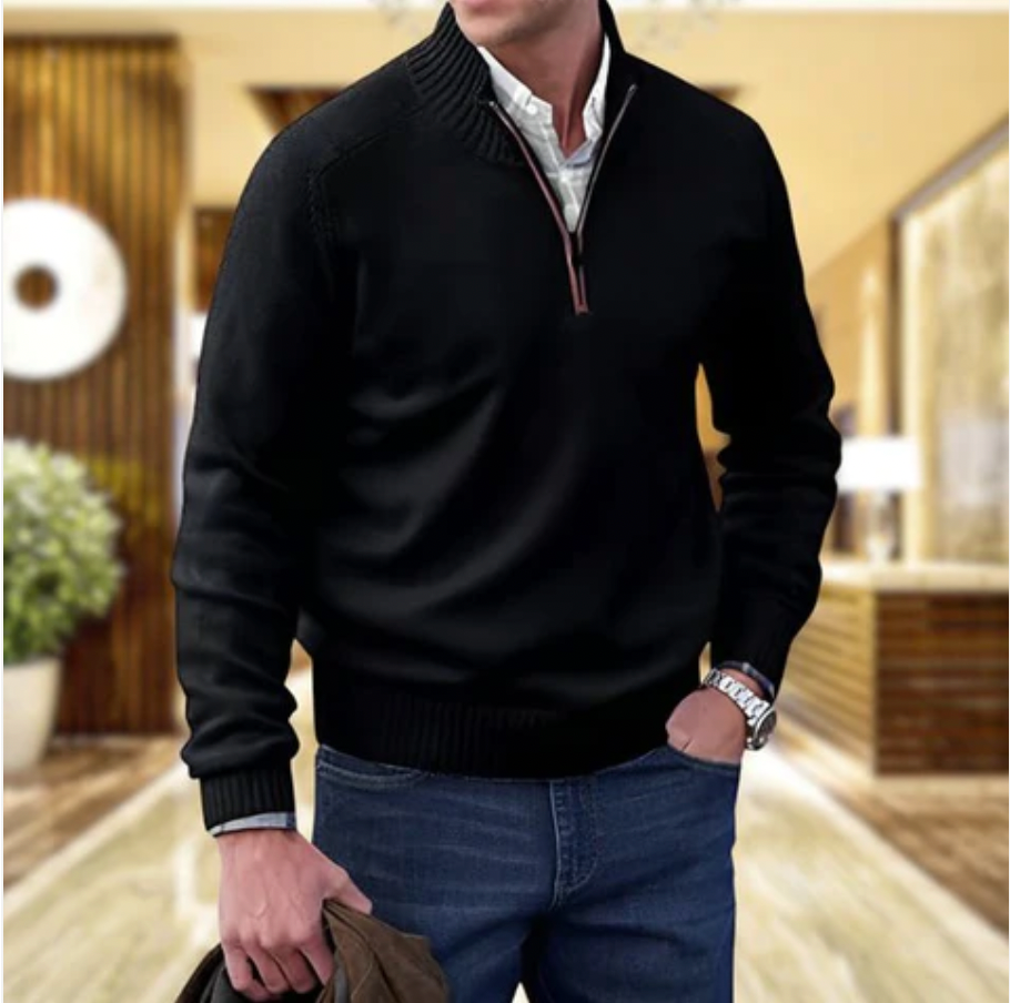 Image of Glen | Men's Quarter-Zip Mock Neck Sweater
