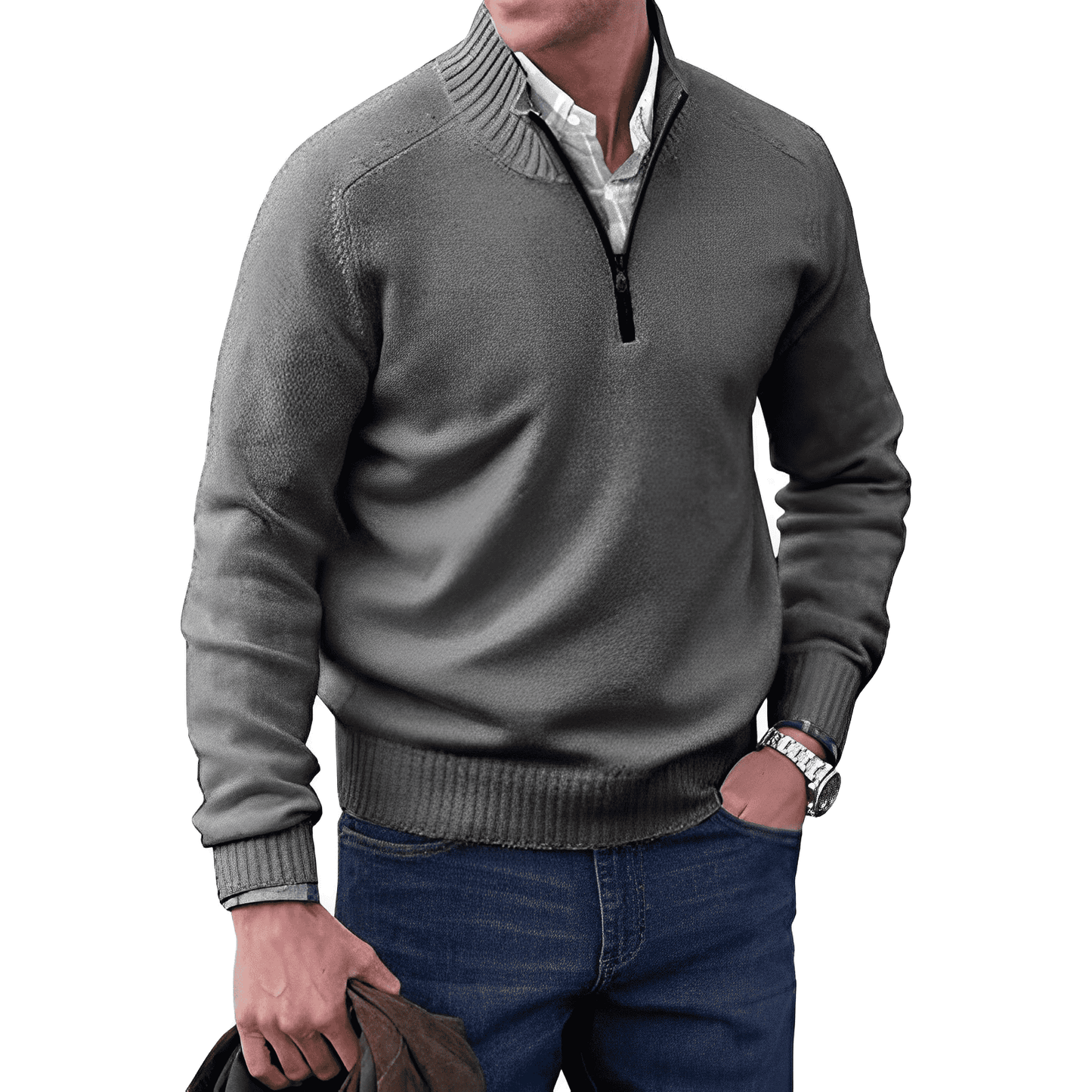 Image of Glen | Men's Quarter-Zip Mock Neck Sweater