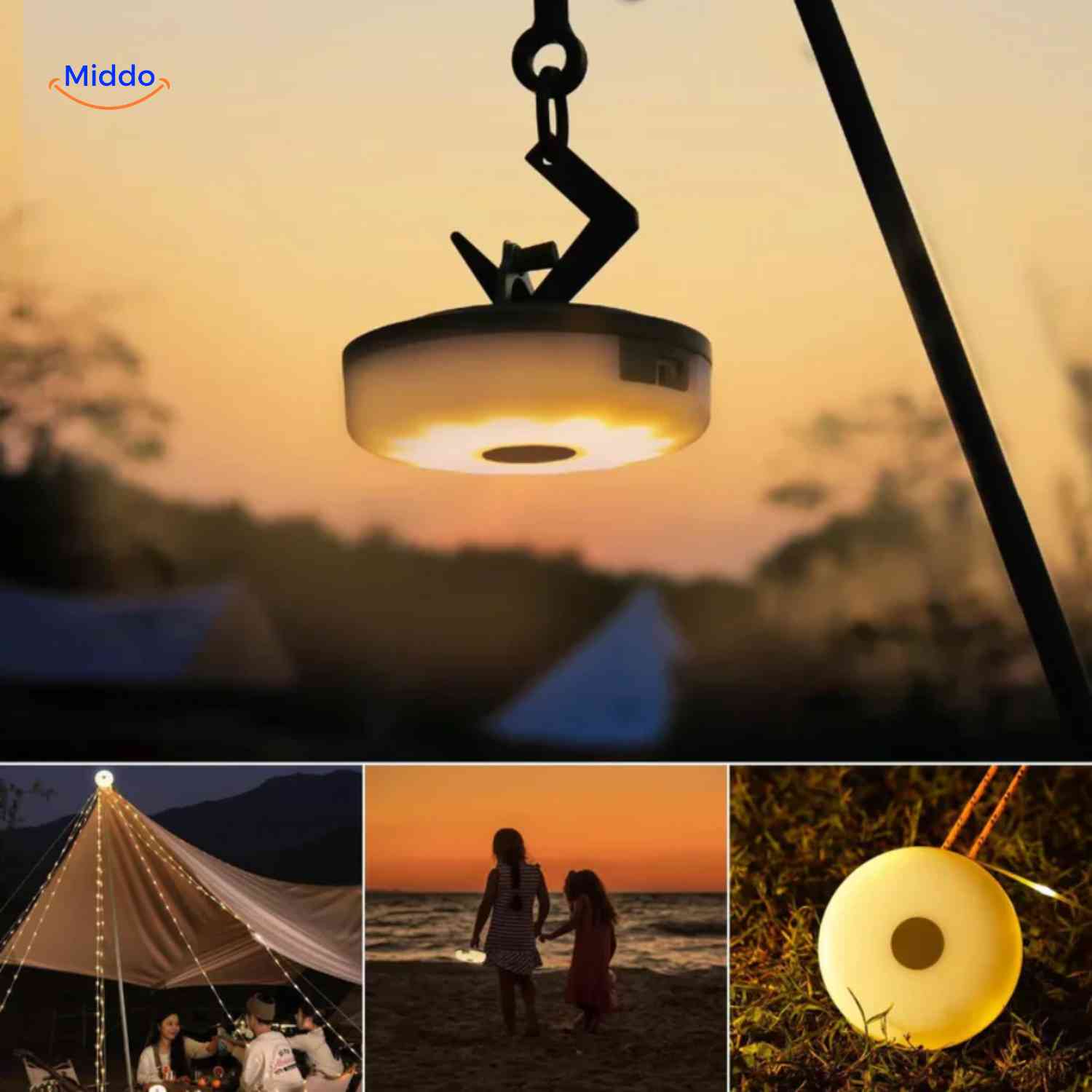 GlowMate™ Lamp | Ambient Light, String Light, and Power Bank for Outdoors