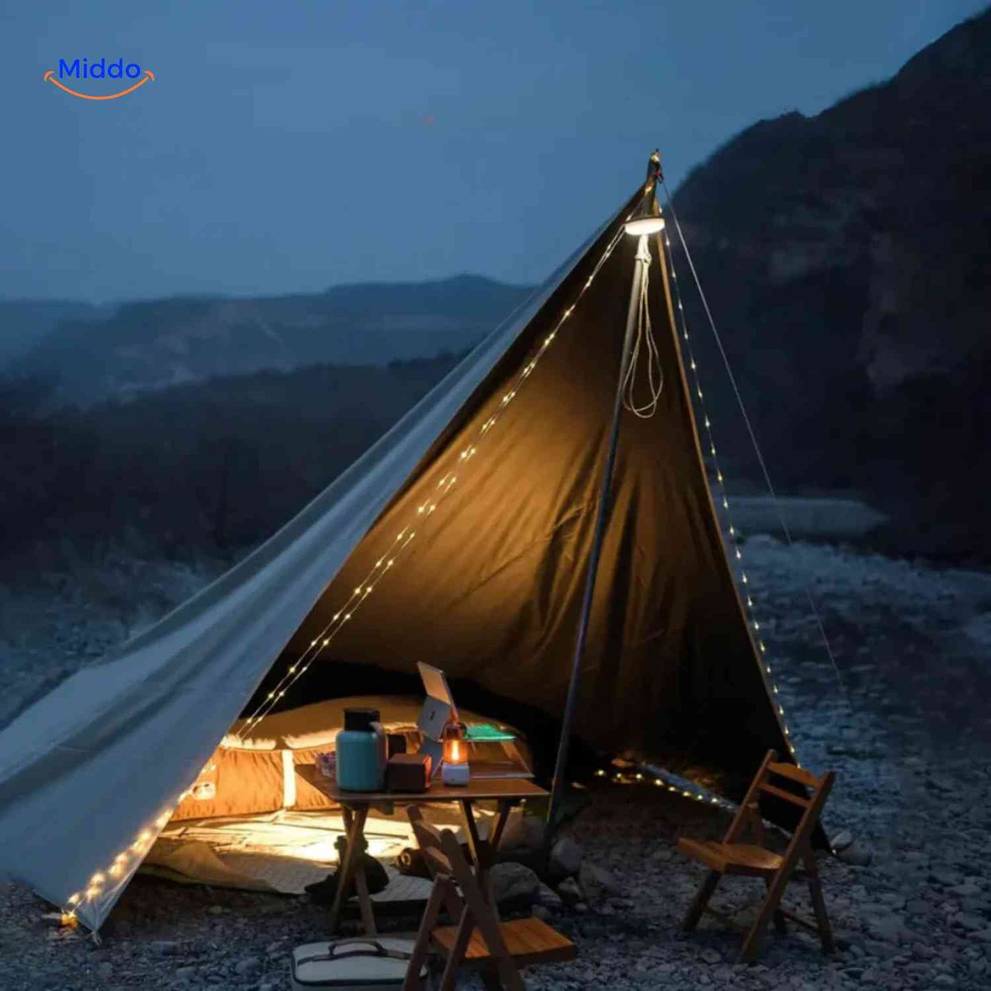 GlowMate™ Lamp | Ambient Light, String Light, and Power Bank for Outdoors