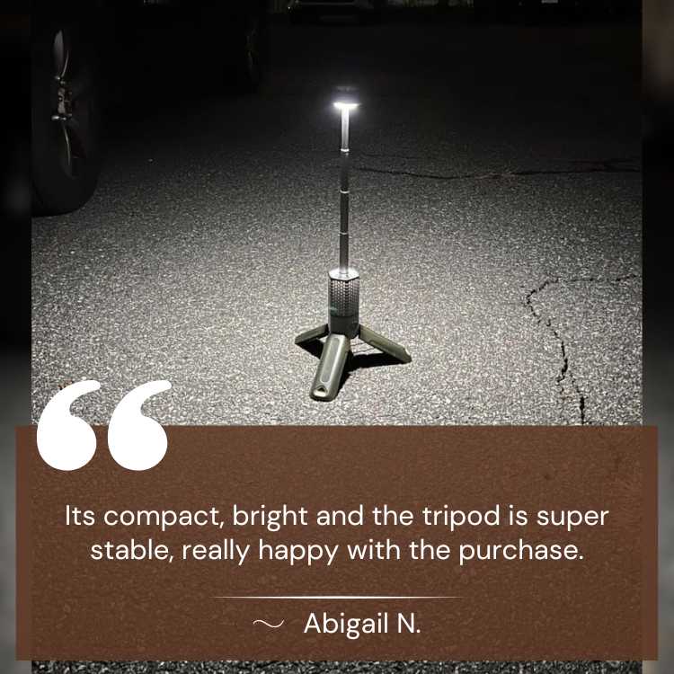 GlowMax Extendable Camping Tripod Lantern with Adjustable Light