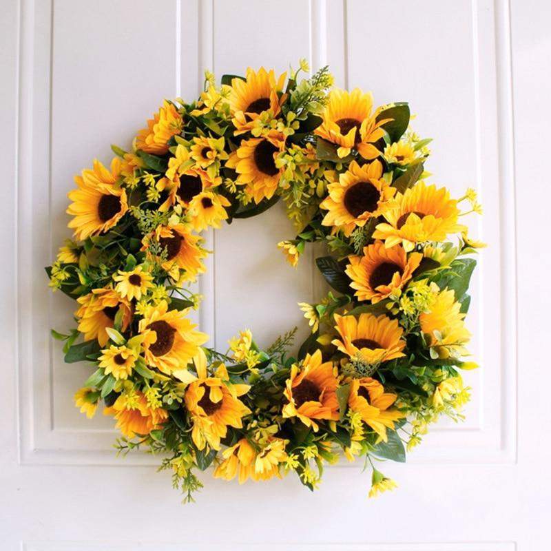 Gold Artificial Sunflower Wreath