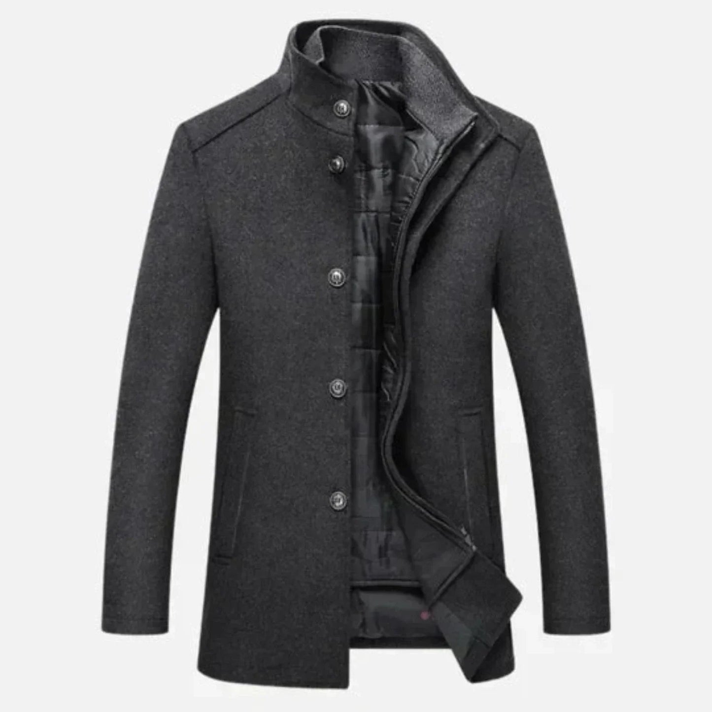 Image of Gordon | Men's Stand Collar Button Down Coat