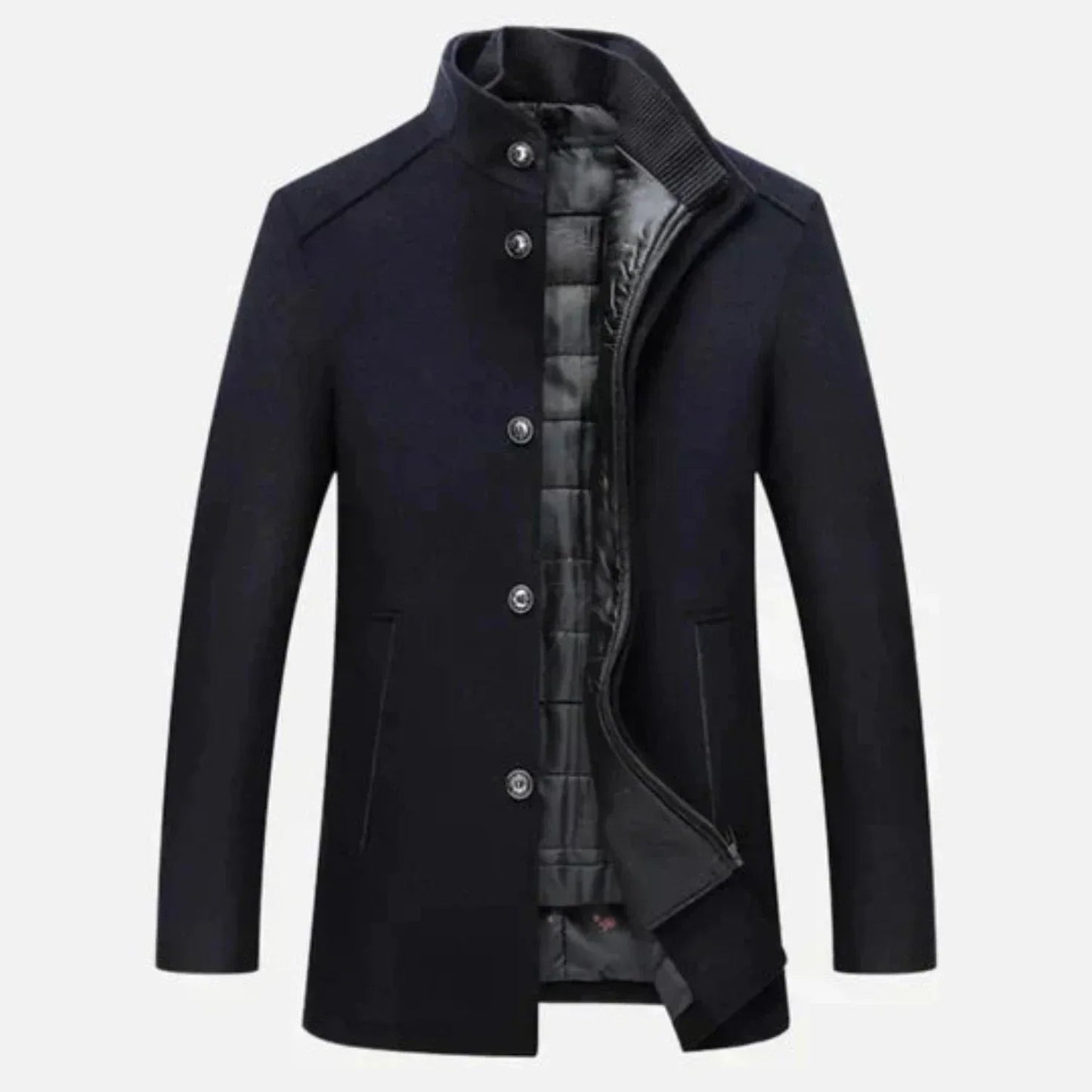 Image of Gordon | Men's Stand Collar Button Down Coat