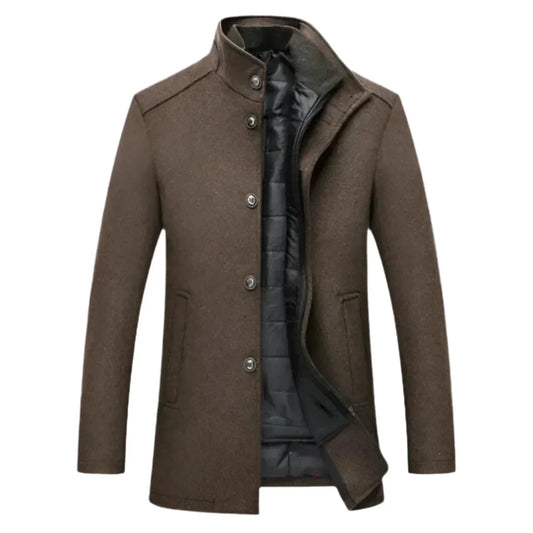 Image of Gordon | Men's Stand Collar Button Down Coat