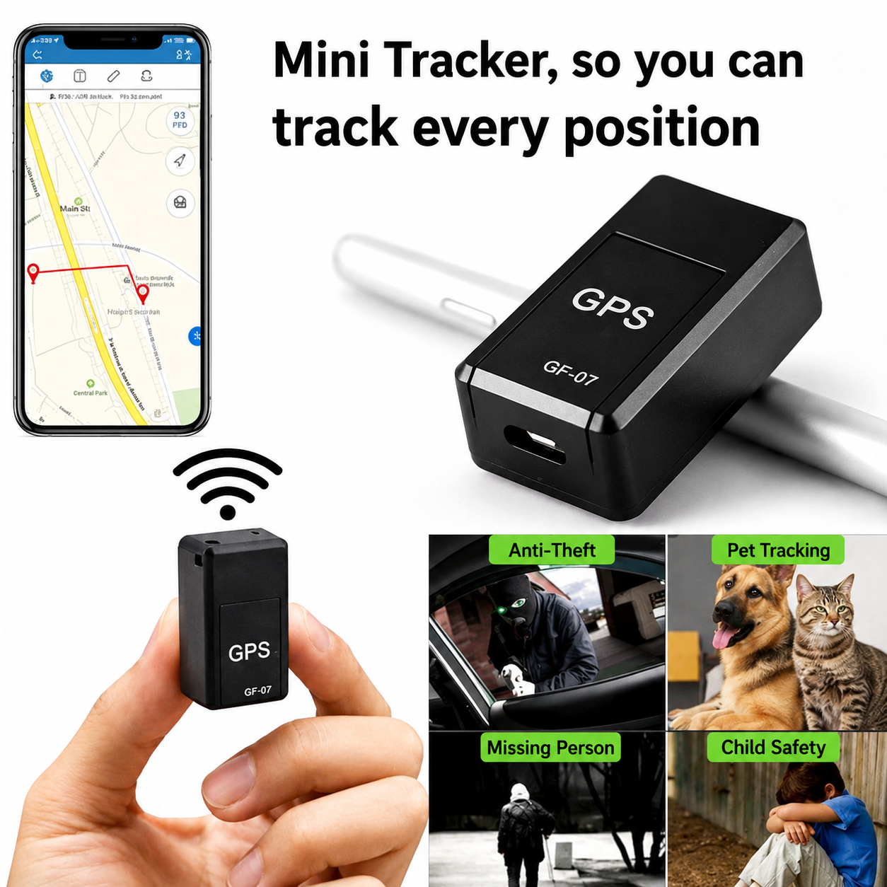 GPS Tracker | Mini GPS Tracker without Subscription | Real-Time Location | Magnetic & Discreet | Locaro