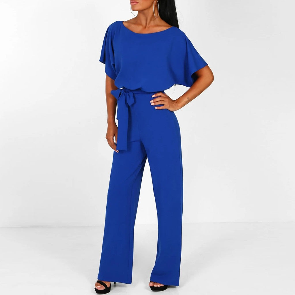 Image of Grace | Women's Wide Leg Belted Jumpsuit