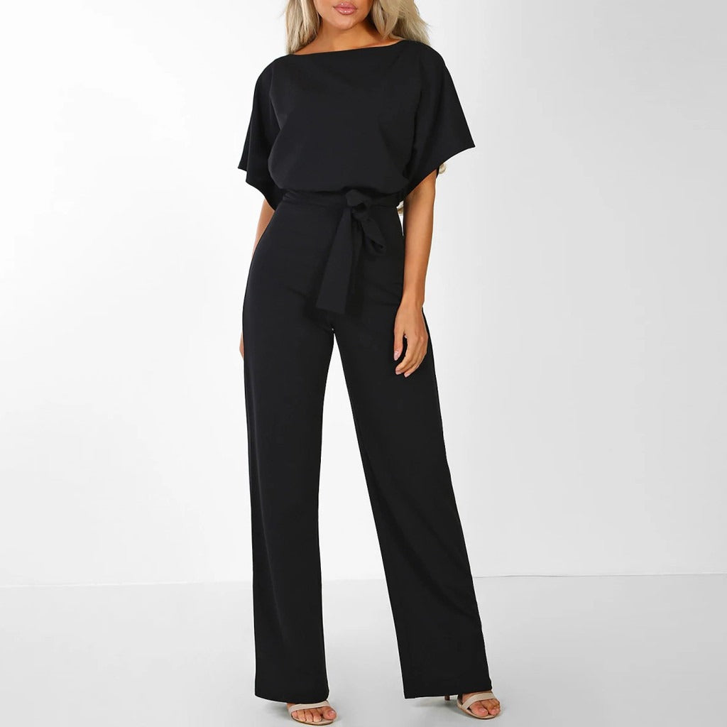 Image of Grace | Women's Wide Leg Belted Jumpsuit