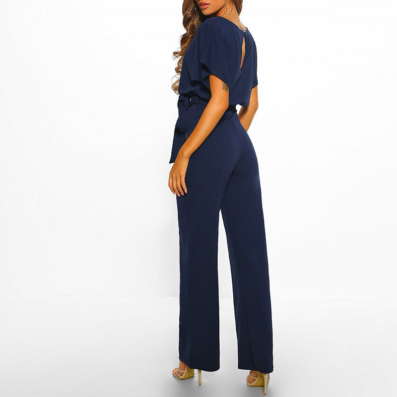 Image of Grace | Women's Wide Leg Belted Jumpsuit
