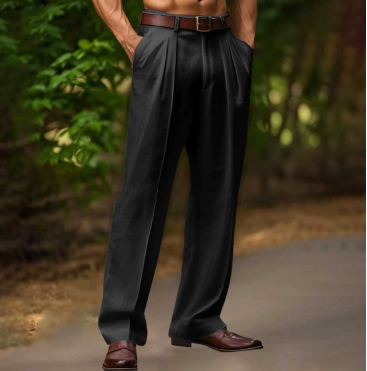 Image of Gregory | Men's Pleated Wide Leg Dress Pants