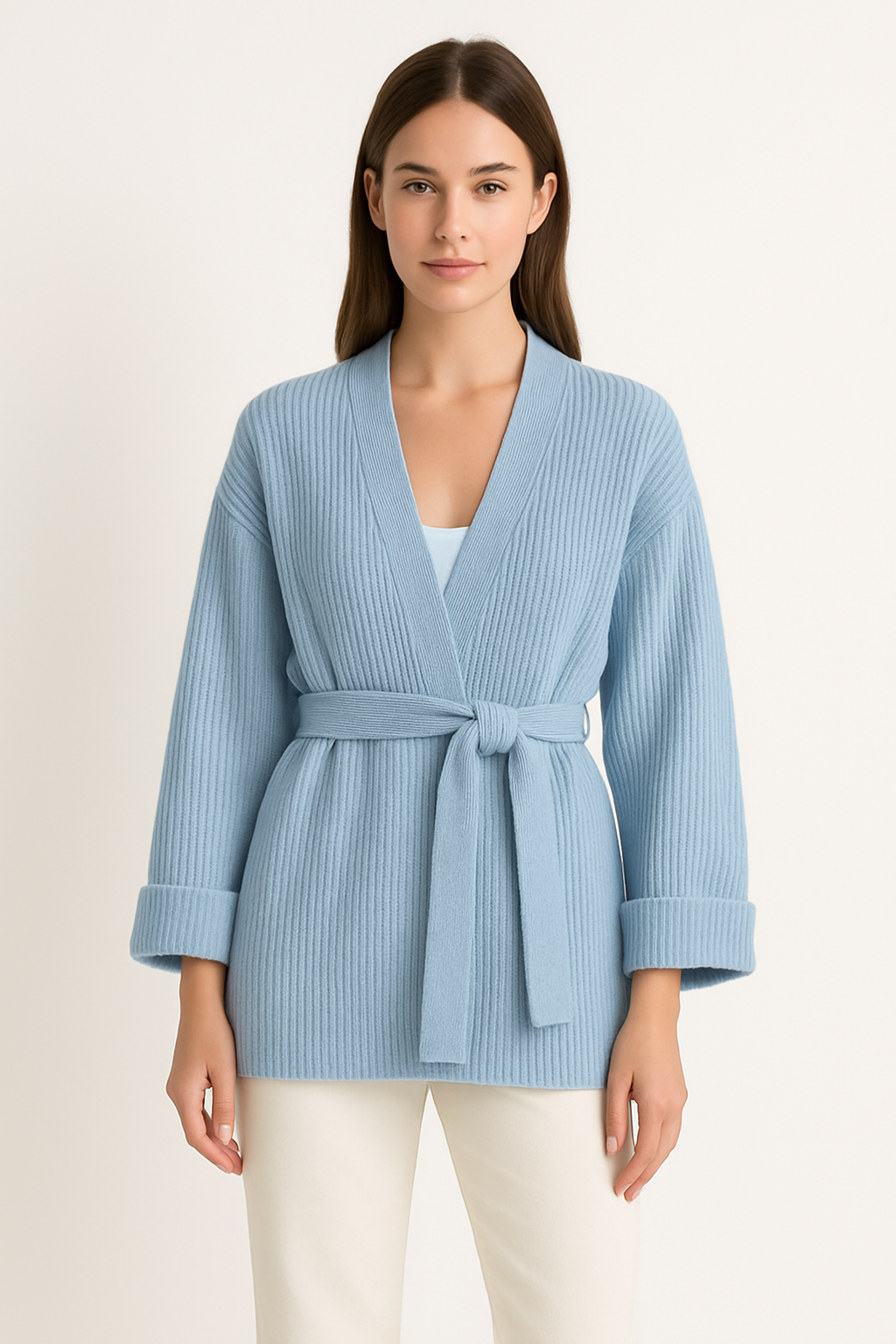 Image of Greta | Women's Ribbed Knit Open Front Cardigan