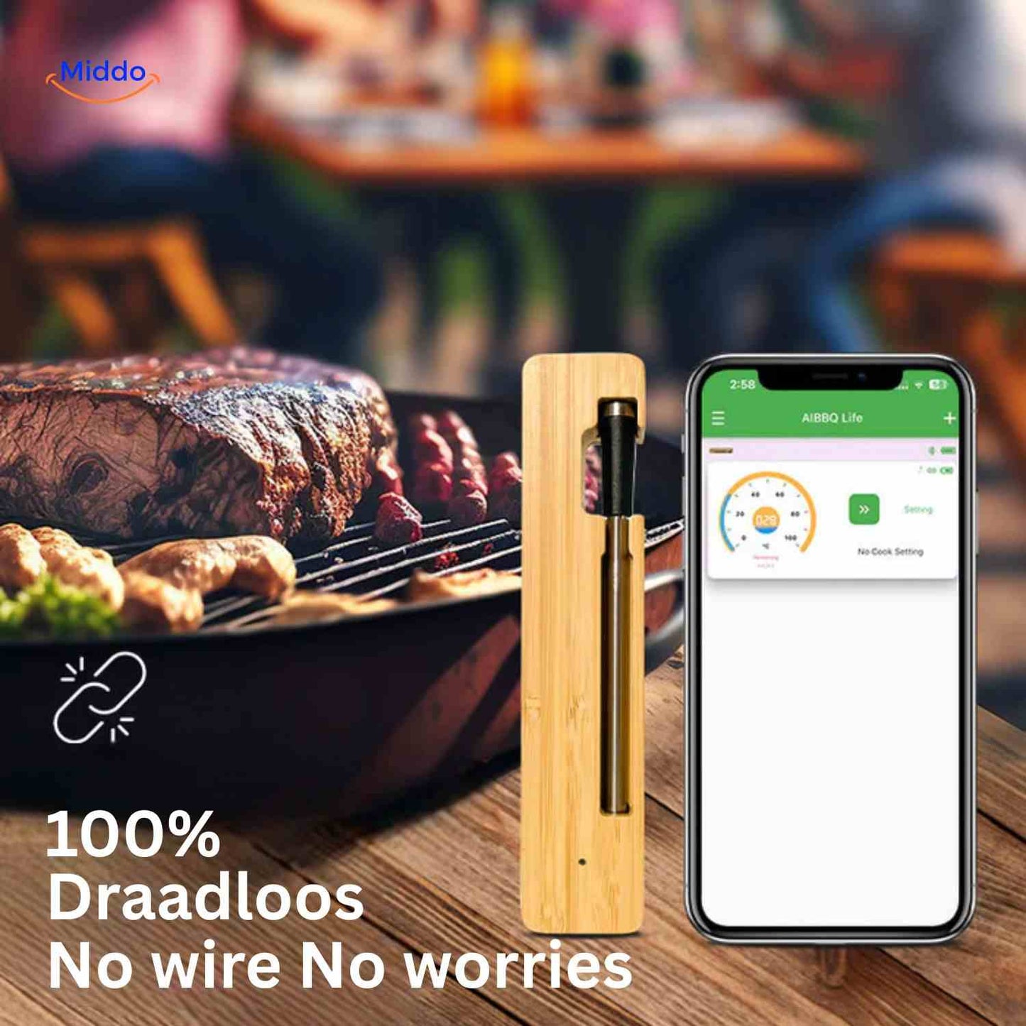 GrillGuard™ Thermo | Wireless, Waterproof & Perfectly Cooked Meat!